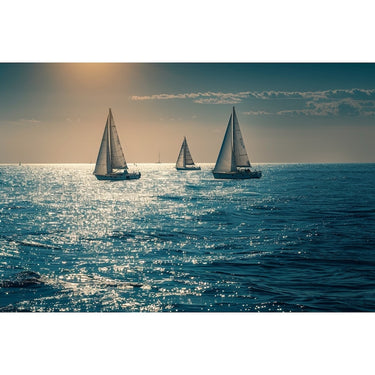 Canvas of Sailboats on the Ocean